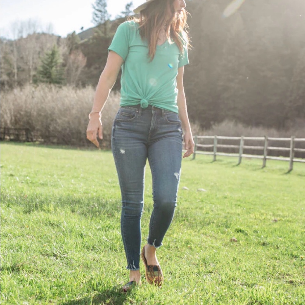 Lularoe Ankle Skinny Jeans- Distressed Dark Blue Wash